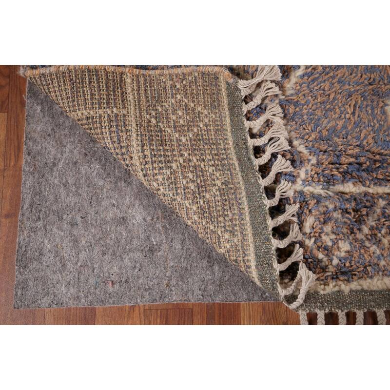 Plush Moroccan Area Rug Hand-Knotted Wool Carpet - 6'9" x 10'3"