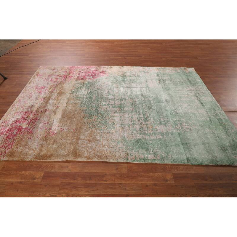 Contemporary Abstract Indian Area Rug Handmade Wool Carpet - 5'7"x 7'10"