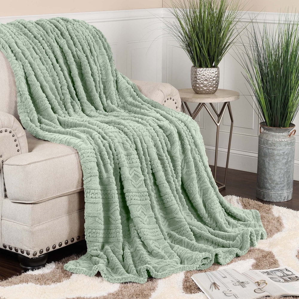 Superior Arctic Boho Jacquard Plush Fluffy Fleece Blanket