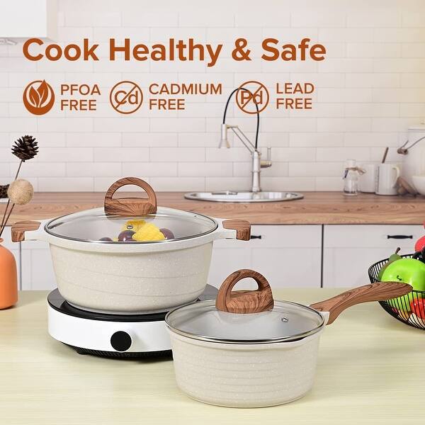 Kitchen Pots and Pans Set Nonstick, Induction Granite Coating Cookware Sets Bed Bath & Beyond