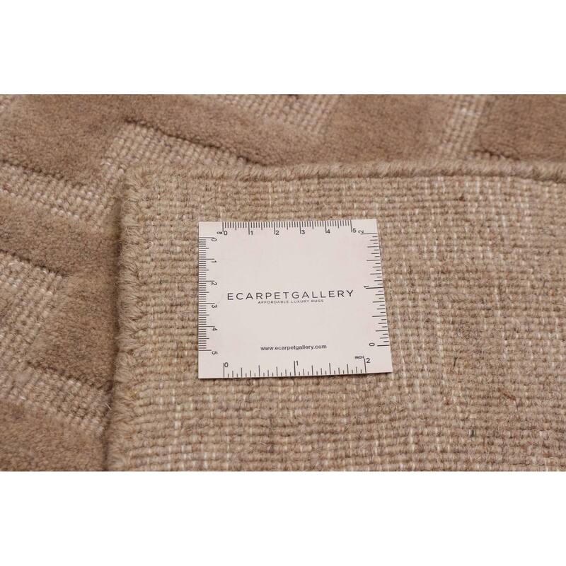 ECARPETGALLERY Hand Loomed Kashkuli Gabbeh Taupe Wool Rug - 5'0 x 8'0