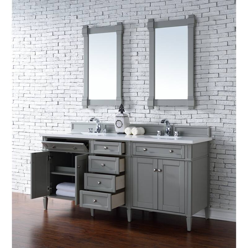 James Martin Vanities 650-V72-3WZ Brittany 72" Double Basin Poplar