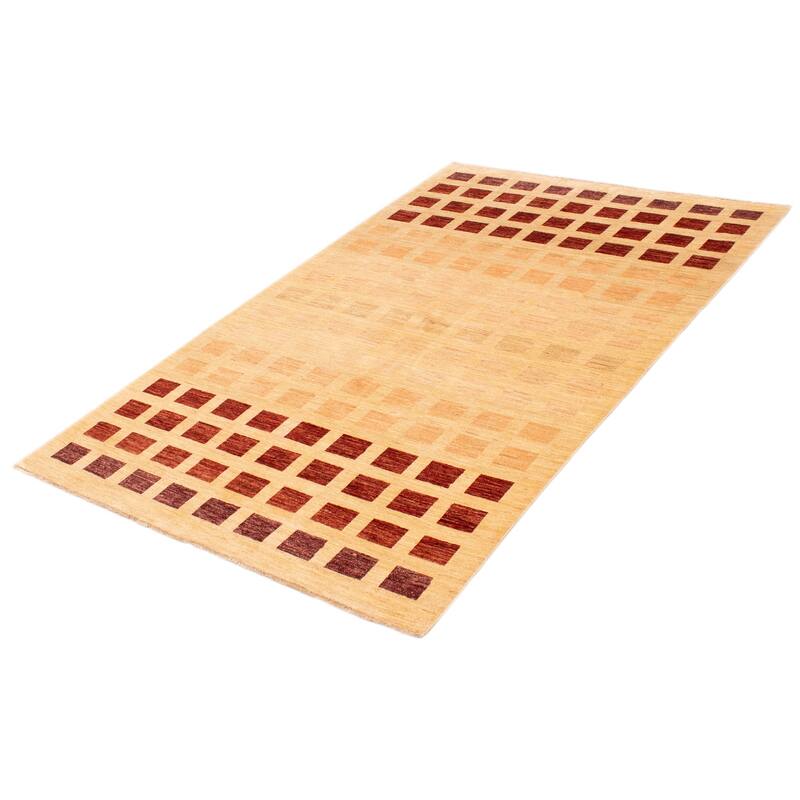 ECARPETGALLERY Hand-knotted Finest Peshawar Ziegler Ivory Wool Rug - 5'10 x 8'11