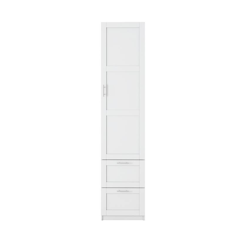 Freestanding Kitchen Pantry Cabinet with 1 Door & 2 Drawers, Tall Storage Cupboard for Dining Room