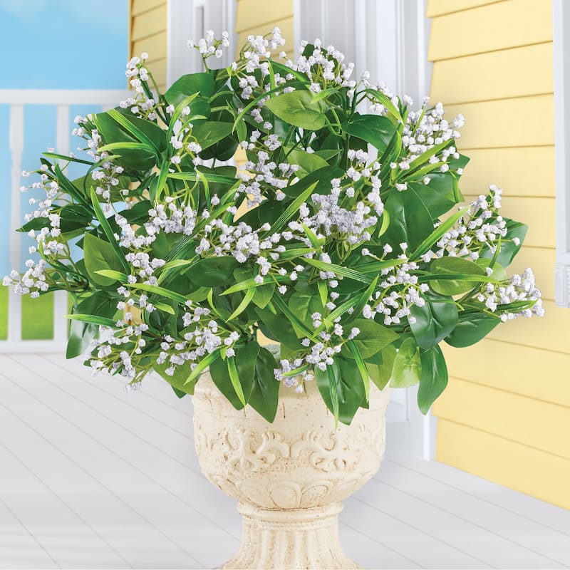Artificial Baby's Breath Bushes - Set of 2 - 11 x 20 x 11 - White