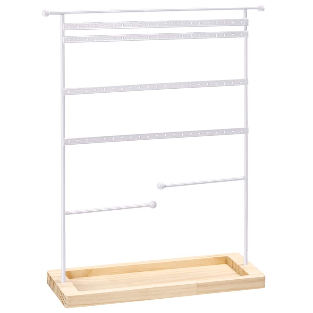 Earring Display Tower 4 Tier Metal Jewelry Holder - White
