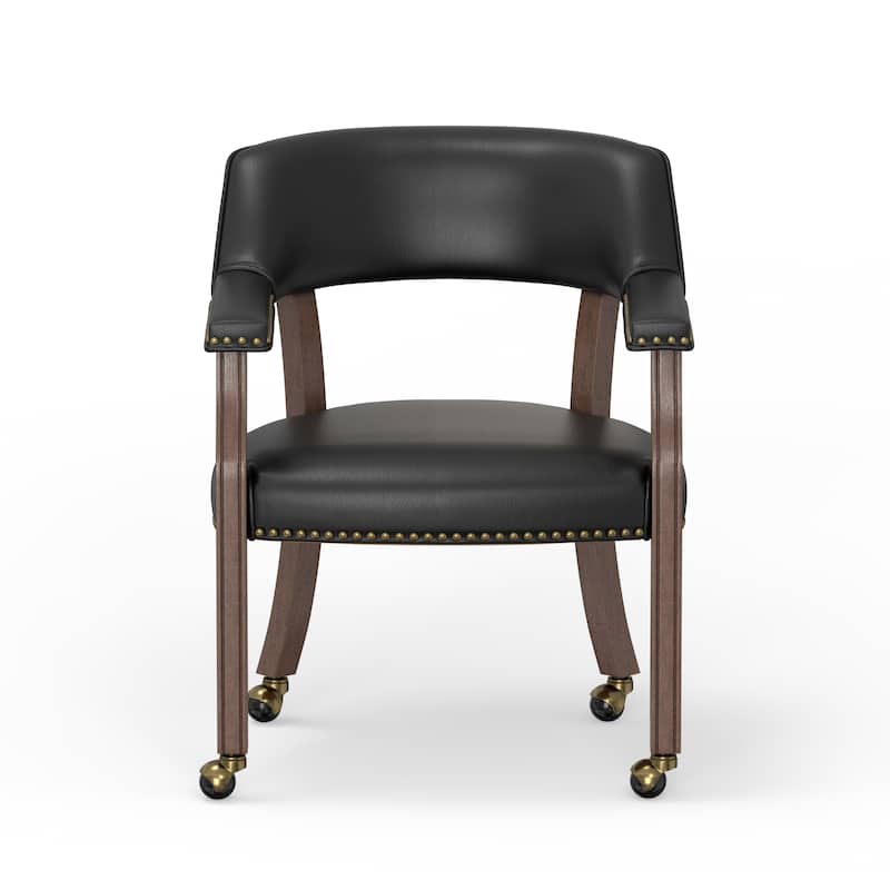 Holliday Dining and Game Chair in Walnut Finish - Black