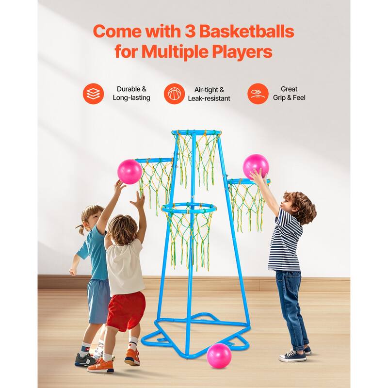 Anmytek Kids Basketball Hoop Stand with Adjustable Heights