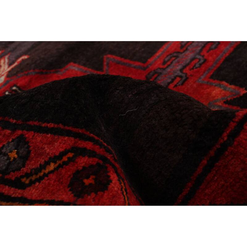 ECARPETGALLERY Hand-knotted Andelz Black, Red Wool Rug - 3'9 x 9'5