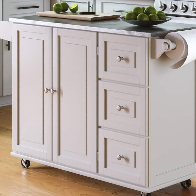 Dolly Madison Kitchen Cart with Stainless Steel Top by Homestyles