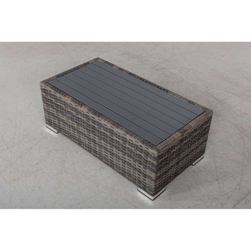 7 Piece Rattan Sectional Seating Group with Cushions Bed Bath