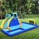 preview thumbnail 10 of 17, 6-in-1 Inflatable Water Slide Jumping House without Blower - Multi - 207" x 147" x 80" (L x W x H)