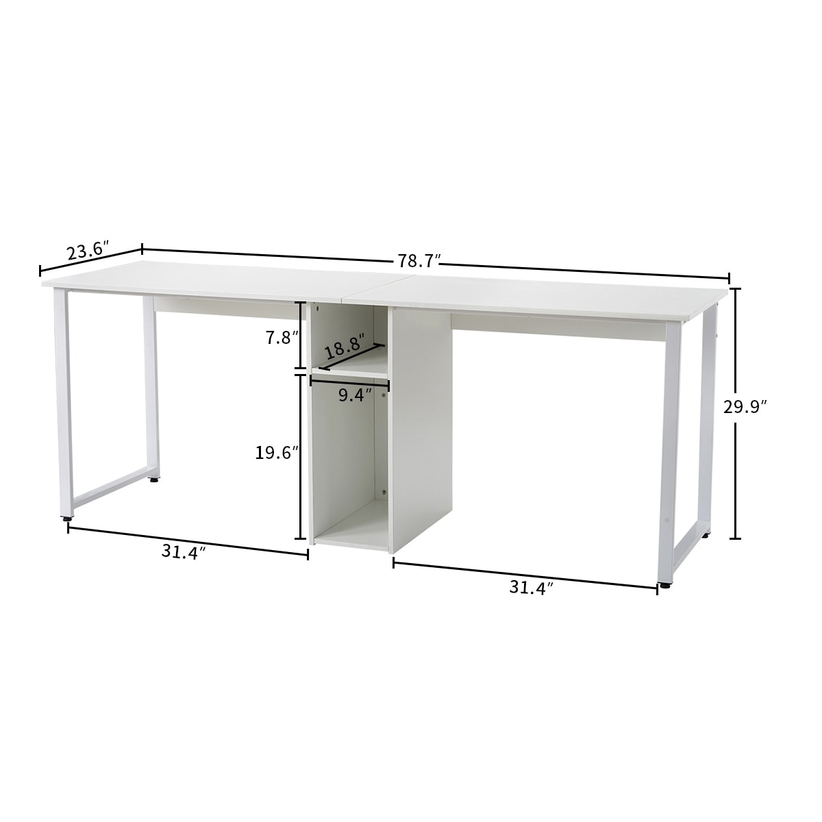 White Home Office 2 Persons Desk On Sale Overstock 32465795