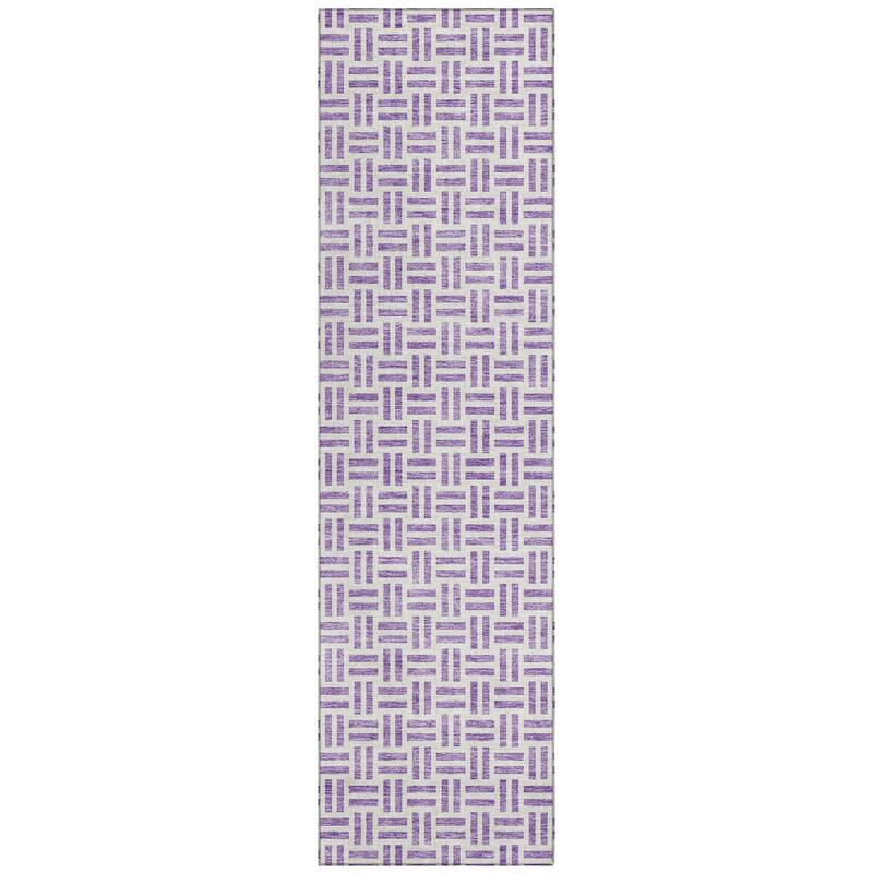 Machine Washable Indoor/ Outdoor Contemporary Basketweave Chantille Rug