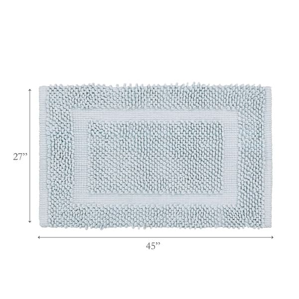 dimension image slide 4 of 30, Sophie Border Ultra-plush Chenille Non-Slip Cotton Bath Mat