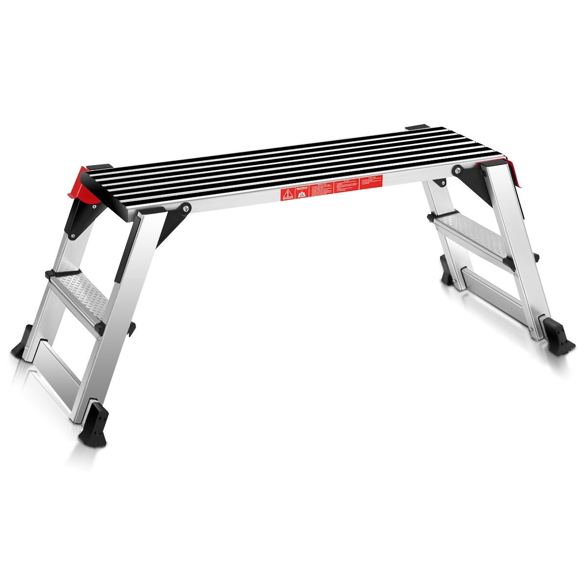 Aluminium 200kg Folding 2 Step Builders Decorators Platform Ladder Bench