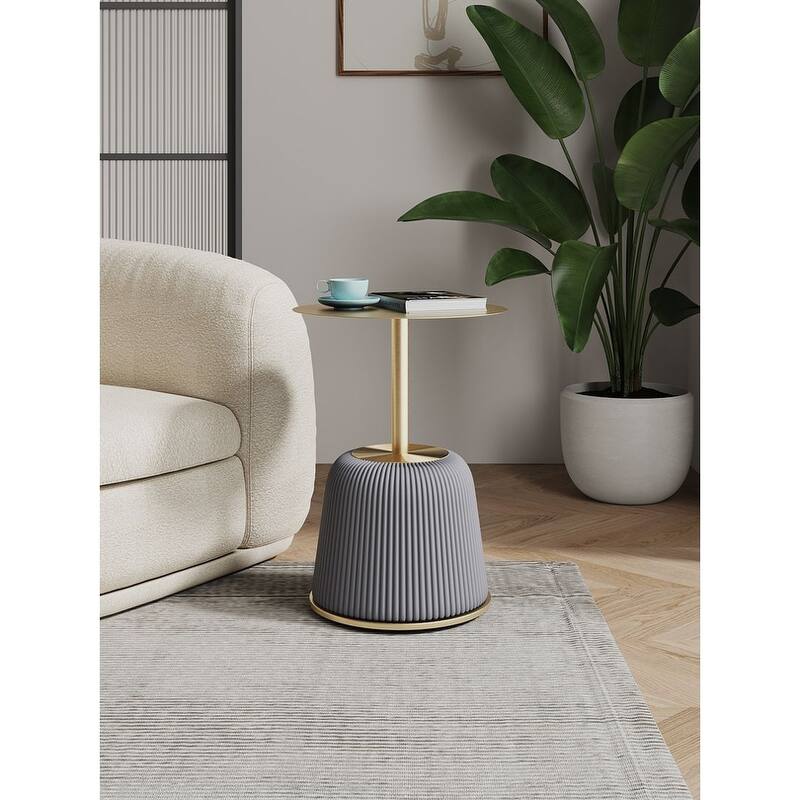 Manhattan Comfort Modern Anderson 1.0 Upholstered End Table - Grey