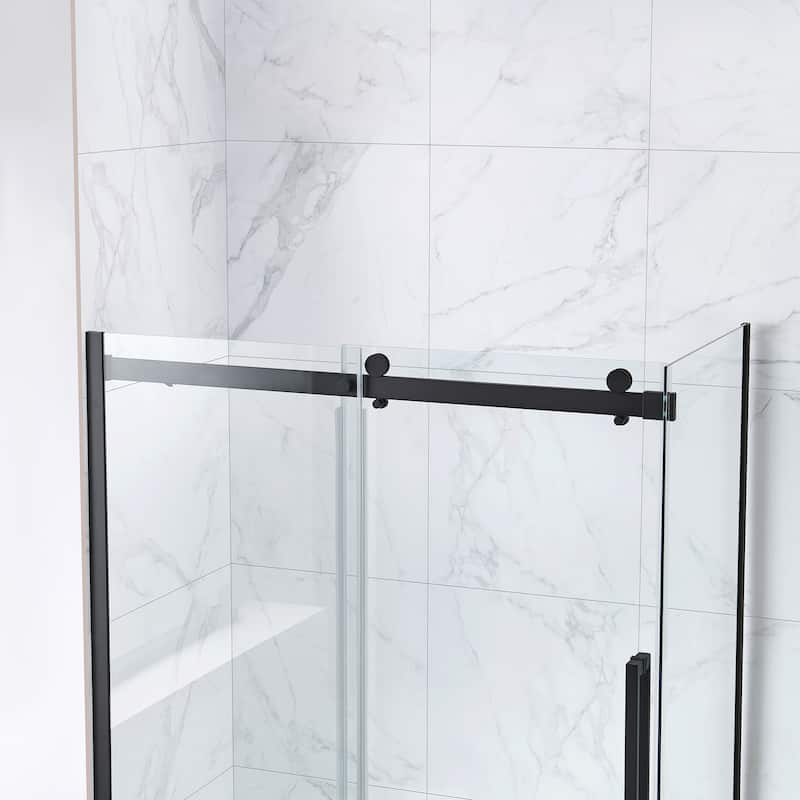 Bel Soft Close 3-Piece Base/Door Rectangular Corner Shower Kit (Left or Right Drain)