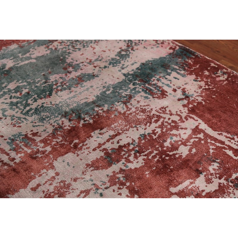 Contemporary Abstract Oriental Area Rug Hand-Knotted Wool Carpet - 3'6"x 5'4"