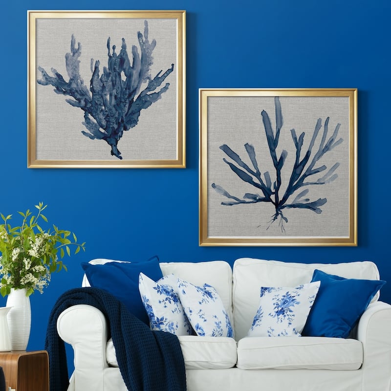 Linen Sea Coral I Premium Framed Canvas - Ready to Hang