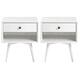 Middlebrook Mid-Century Solid Wood 1-Drawer Nightstand, Set of 2 - White