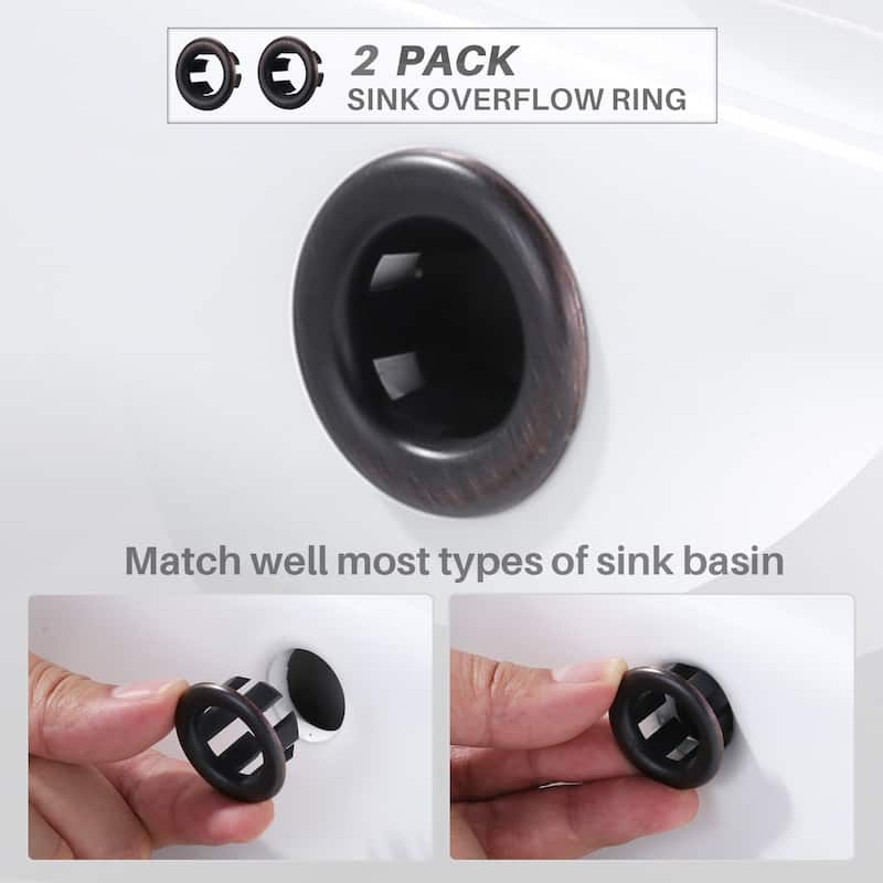 WOWOW 1.2 in. Sink Basin Trim Overflow Cover (2-Pack)