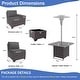 preview thumbnail 92 of 99, Outdoor Patio Furniture Set, All Weather PE Wicker Sectional Conversion Sofa set with Firepit(Optional)