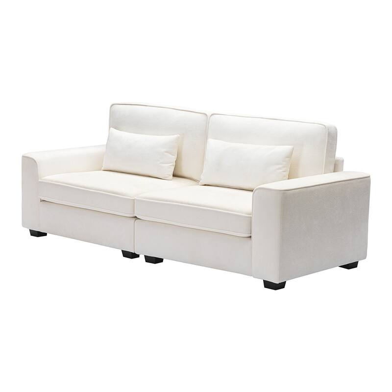Compact 2-Seater Loveseat Sofa, Plush Cushion Couch for Small Spaces, Living Room, or Dorm