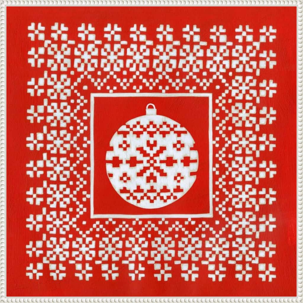 Fair Isle Snowflake V by Chariklia Zarris Framed Canvas Wall Art Print