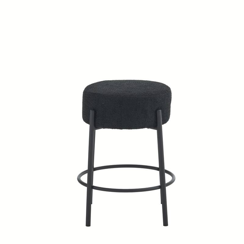 Set of 2 Contemporary Round Bar Stools - 24" Height, Ideal for Kitchens, Coffee Shops, and Bars