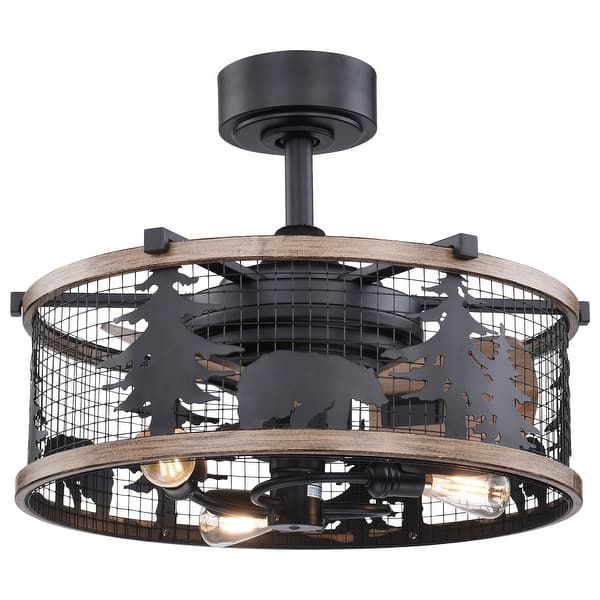 slide 2 of 10, Vaxcel Lighting Kodiak 21" 3 Blade LED Indoor Ceiling Fan with Remote Oil Rubbed Bronze and Burnished Teak