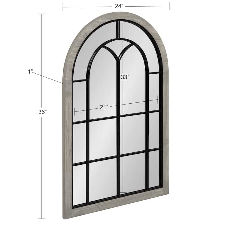 Kate and Laurel Joffrey Arch Windowpane Framed Wall Mirror