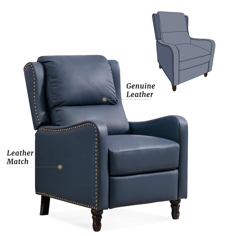 Leather Pushback Recliner Comfortable Living Room Chair