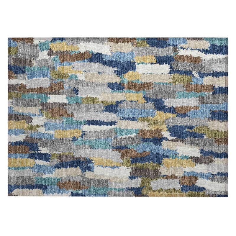 Machine Washable Indoor/ Outdoor Contemporary Stacks Chantille Rug