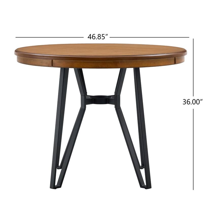 Roomfitters Round Bar Table with Metal Base, Modern Pub Table for Dining Spaces and Breakfast Nooks