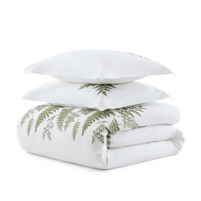 Martha By Martha Stewart Fern Garden Cotton Green Duvet Cover Set