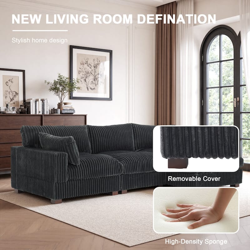 Oversized Plush Modular Sectional Sofa Set L Shaped Couch