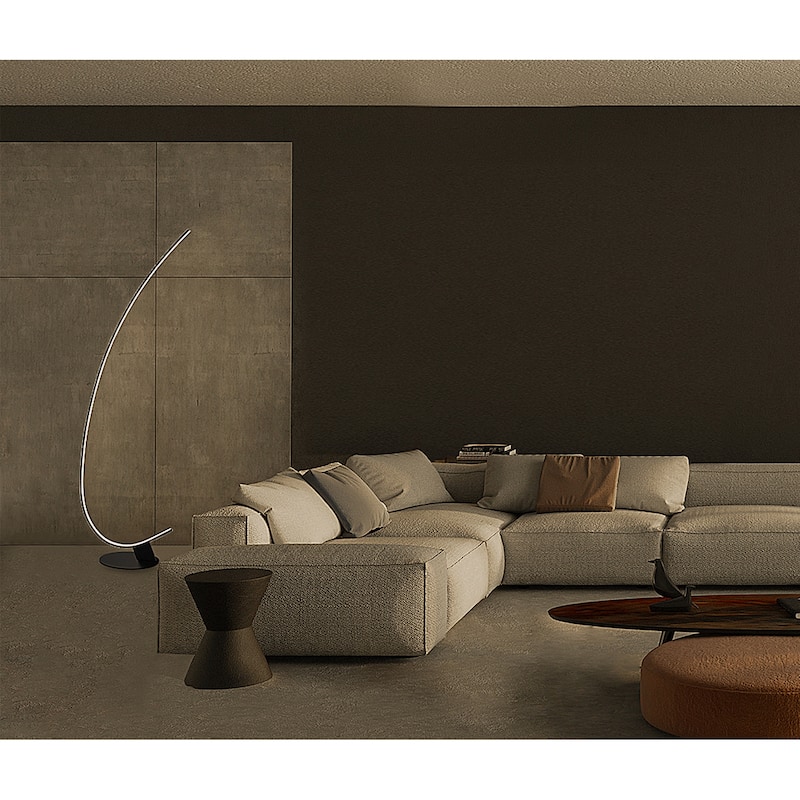 Full-Arched LED Floor Lamp with Remote & Party/Mood Light, black - 69