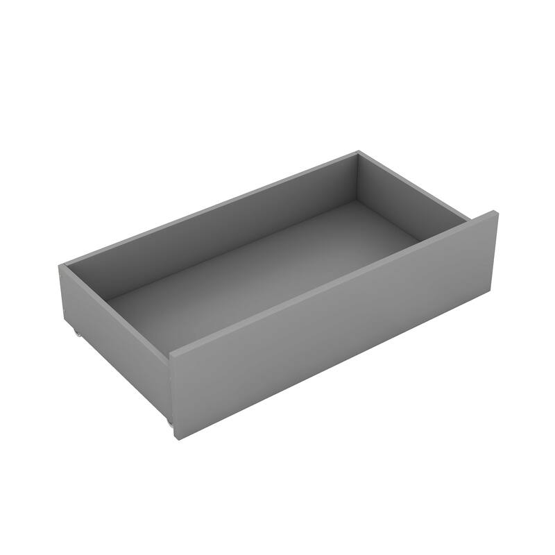 Modern Wood Daybed with Fence Guardrails and 2 Drawers