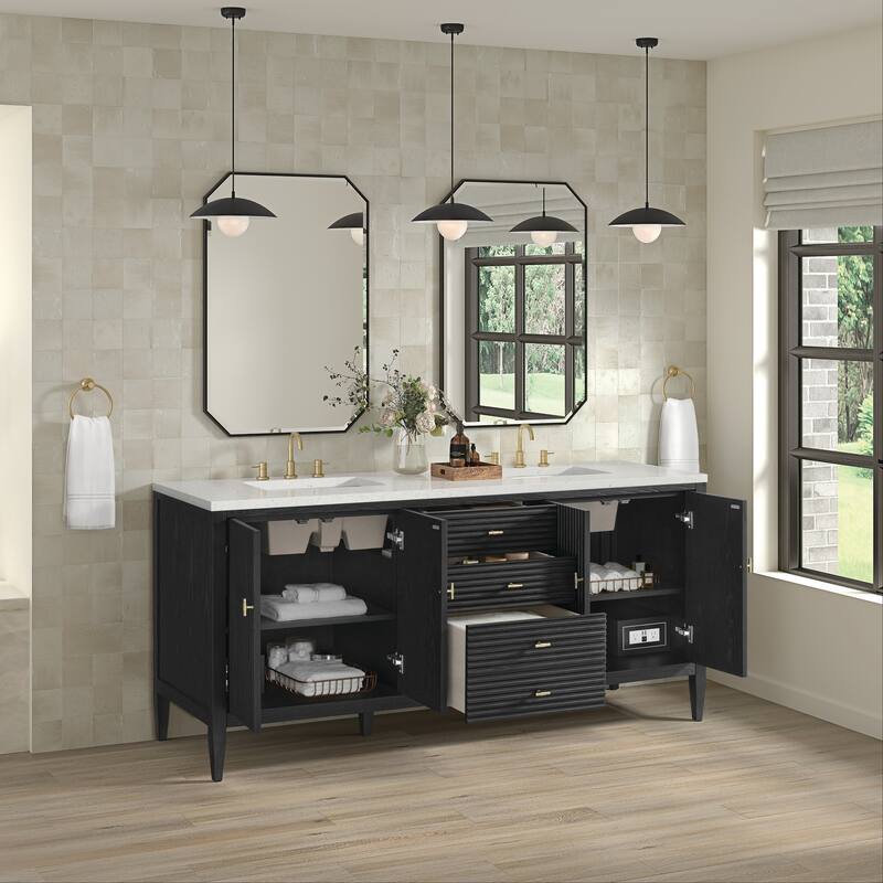 James Martin Vanities 485-V72-3LDL Myrrin 72" Double Basin Wood Vanity