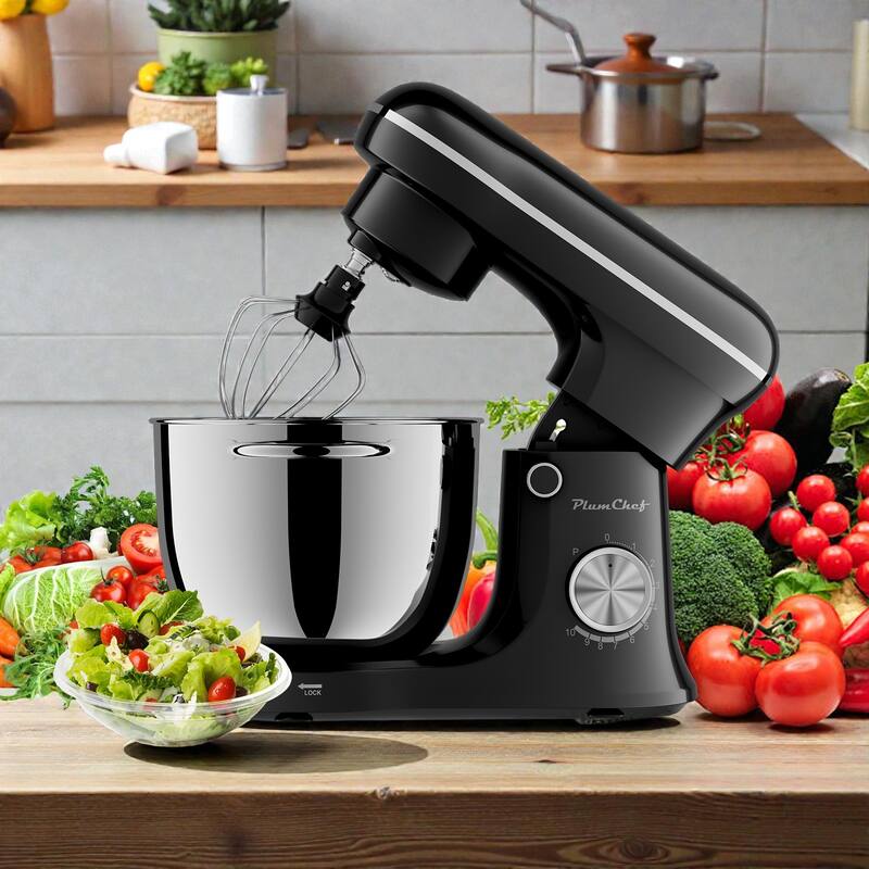 5L Electric Stand Mixer, 10 Speed Kitchen Food Mixer with Stainless Steel Bowl, Dough Hook Whisk Beater