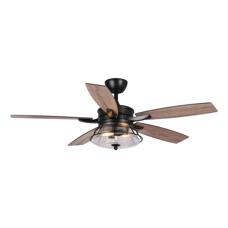 52" 5-Blade 2-Light Industrial Ceiling Fan with Light