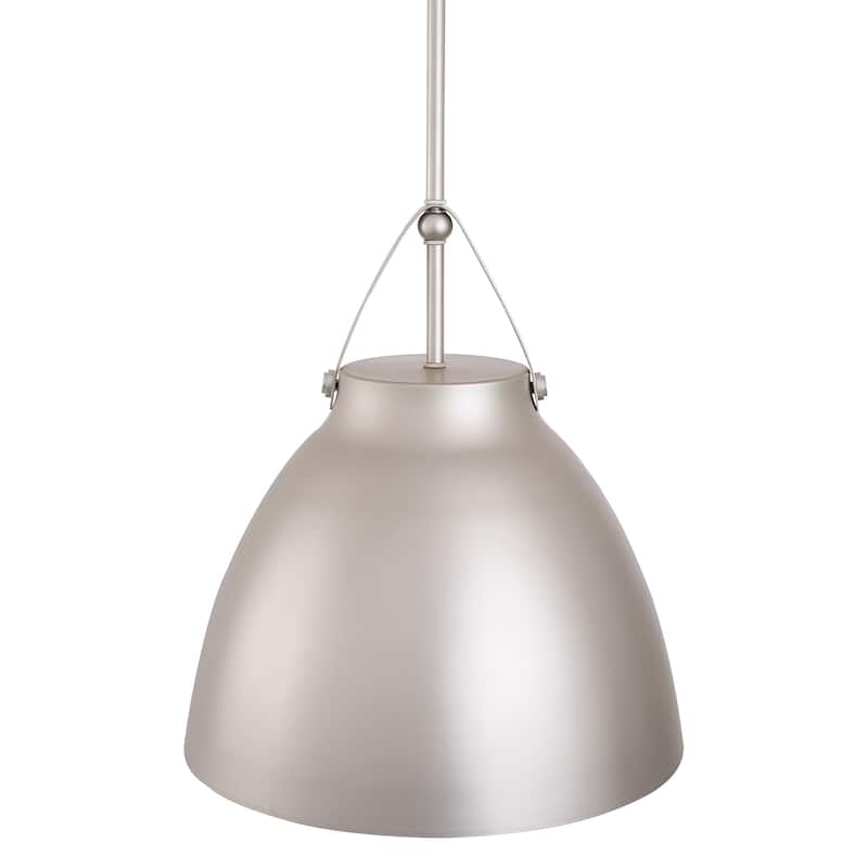 1-Light Modern Silver Metal Pendant Light - 14.17"D x 14.2"W x 15.8"H