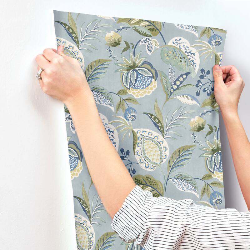 Chesapeake Bohemian Blue Jacobean Wallpaper