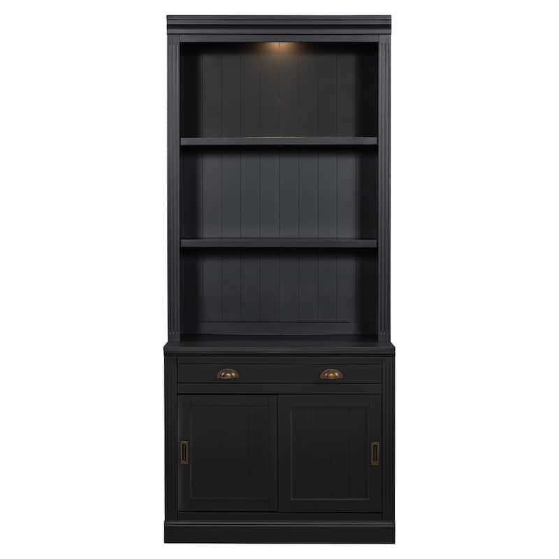 83.4"Tall Bookshelf with LED Lighting