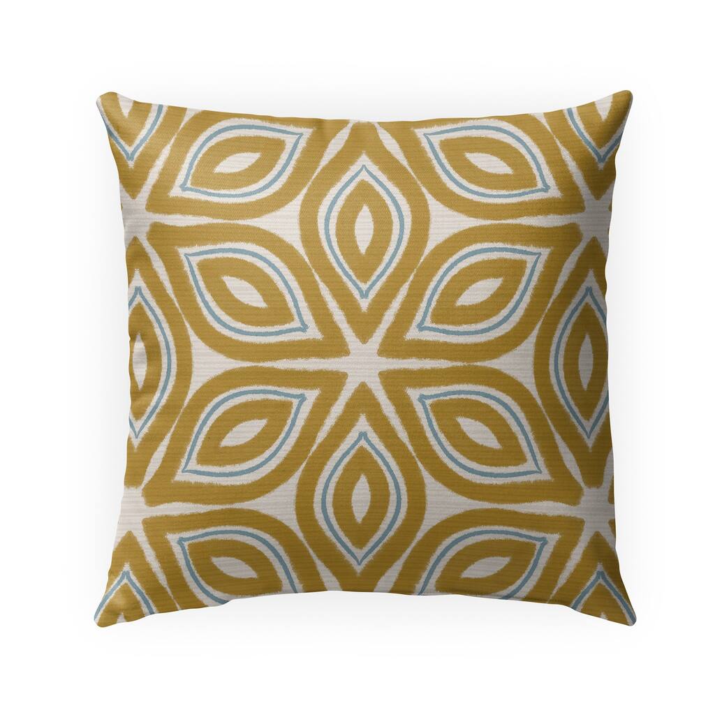GEO LILY GOLD Indoor|Outdoor Pillow by Kavka Designs