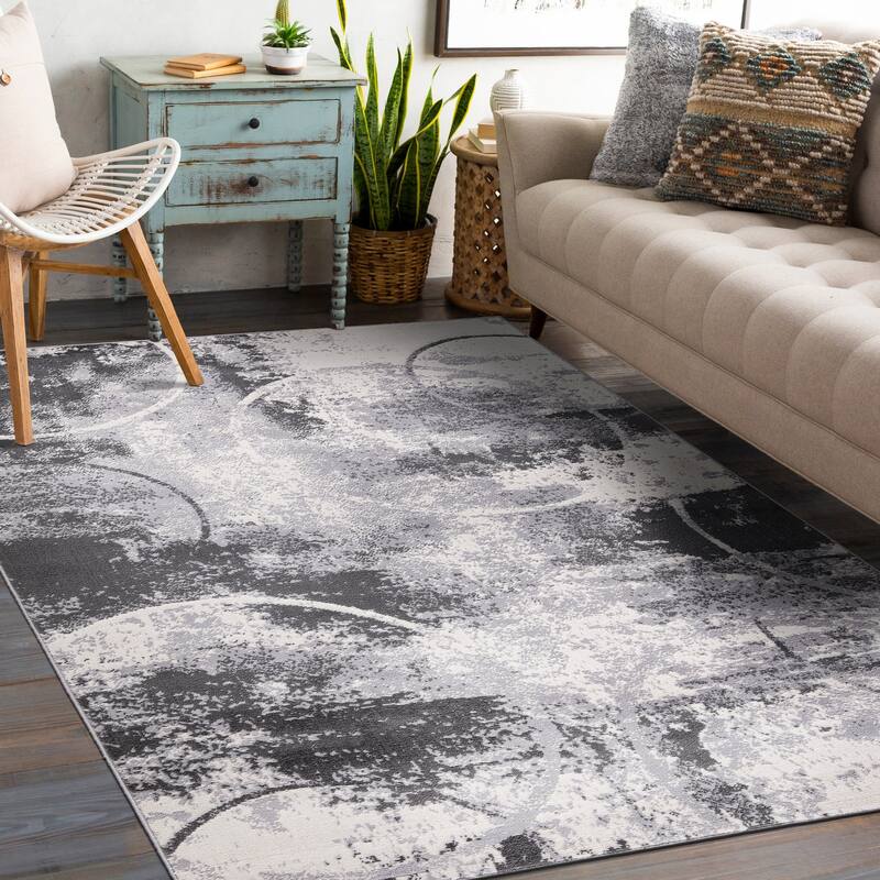 World Rug Gallery Distressed Modern Abstract Area Rug