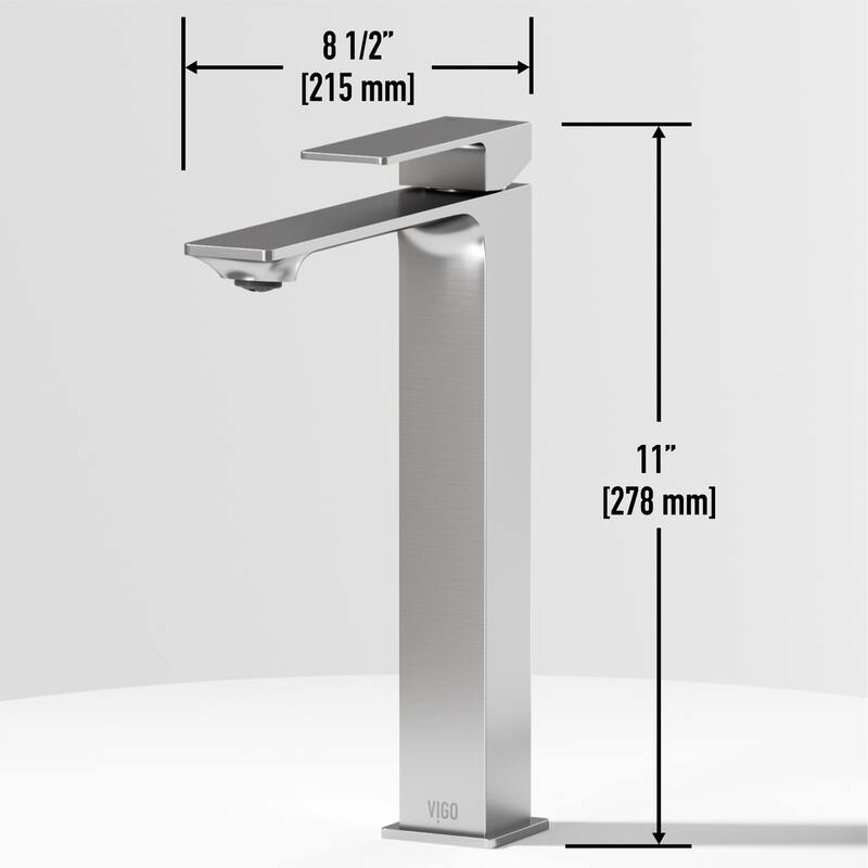 VIGO Tarragona 19"L x 14"W Concrete Vessel Sink and Dunn 11"H Faucet Set