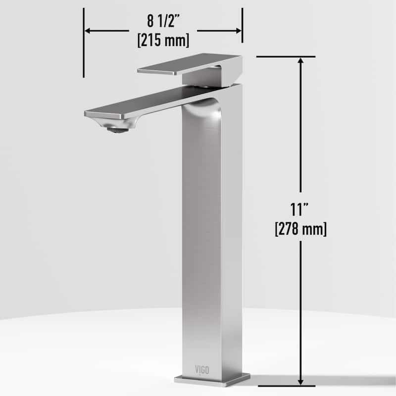 VIGO Dunn 11" H Single Handle Single Hole Vessel Bathroom Faucet
