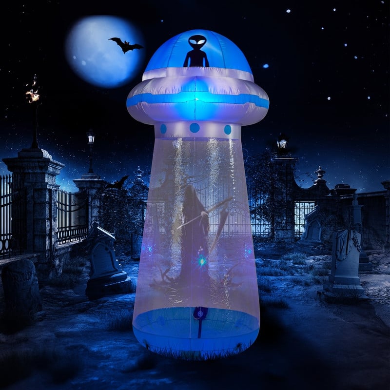 106 in. Halloween UFO Inflatable Yard Decor